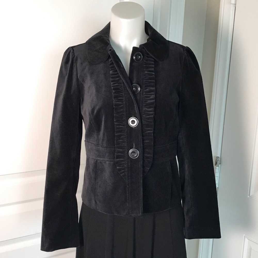 HALOGEN BLACK VELVET JACKET SIZE SMALL